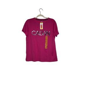 💥NWT Calvin Klein Pink Graphic Tee Shirt Size Medium